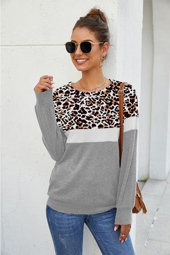 Leopard Print Combination Sweatshirt