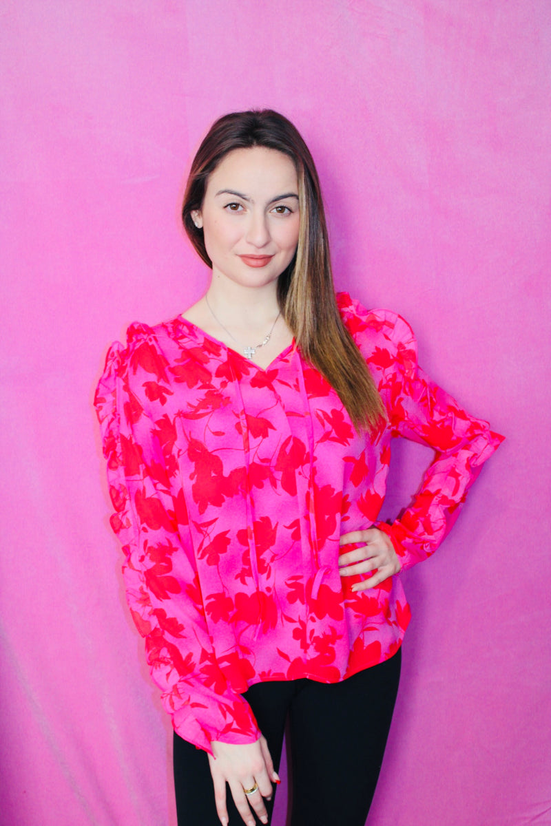 Ruffled Floral Blouse
