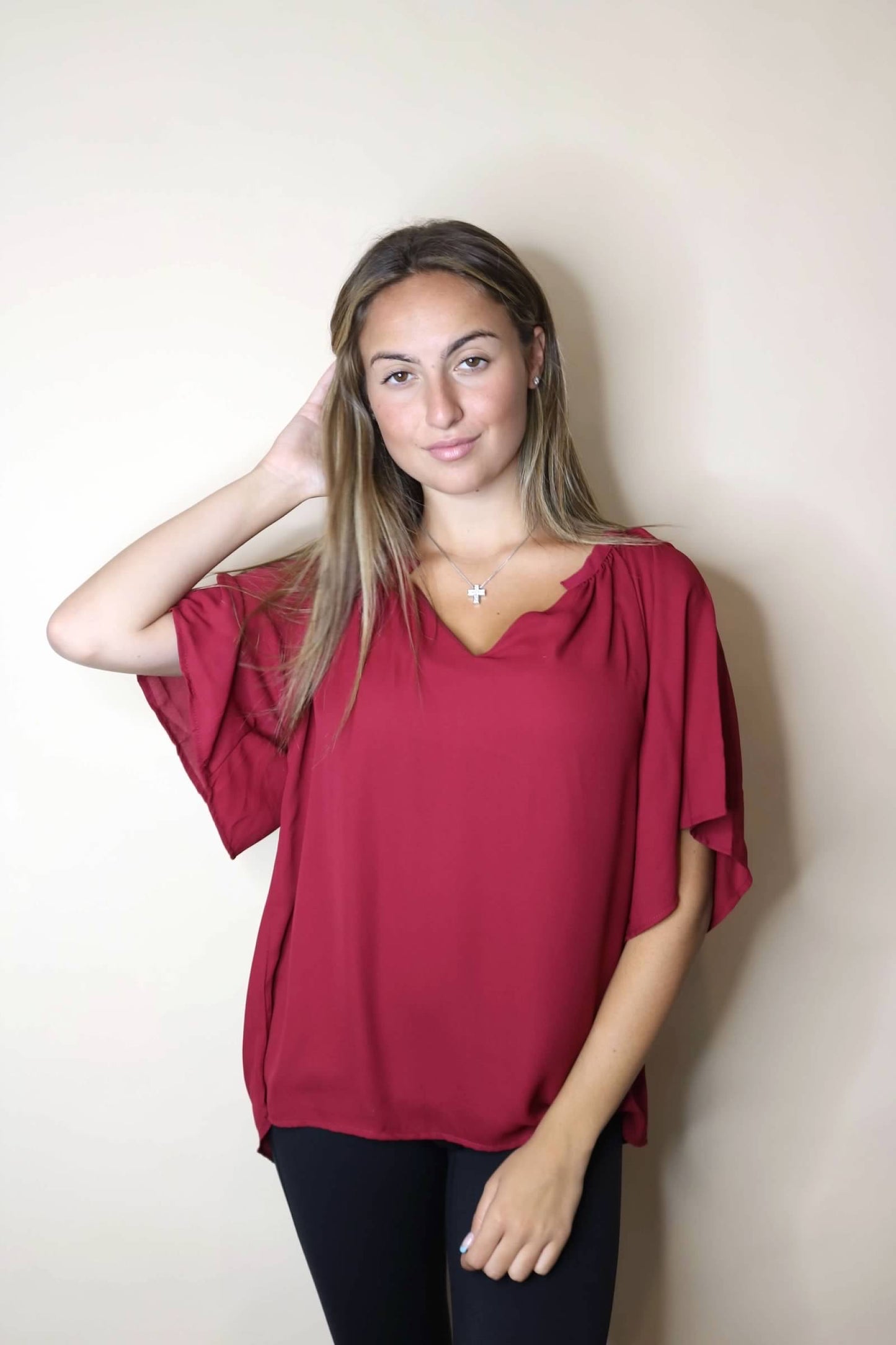 V-Neck Blouse in 4 Colors