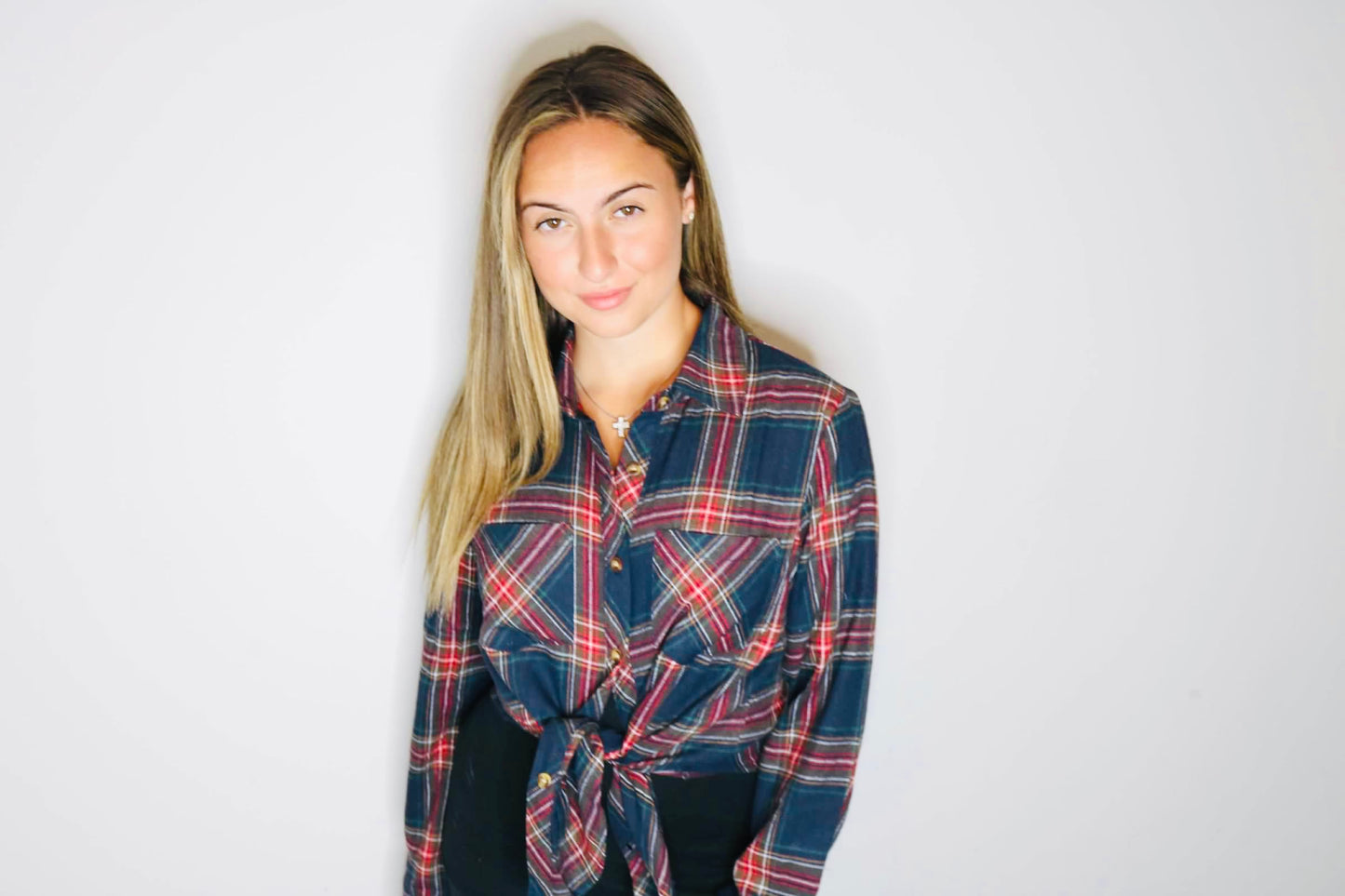 Plaid Button Down Long Sleeve Top