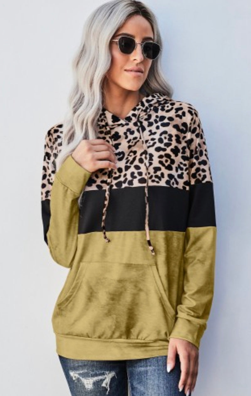 Leopard Pull Over Hoodie