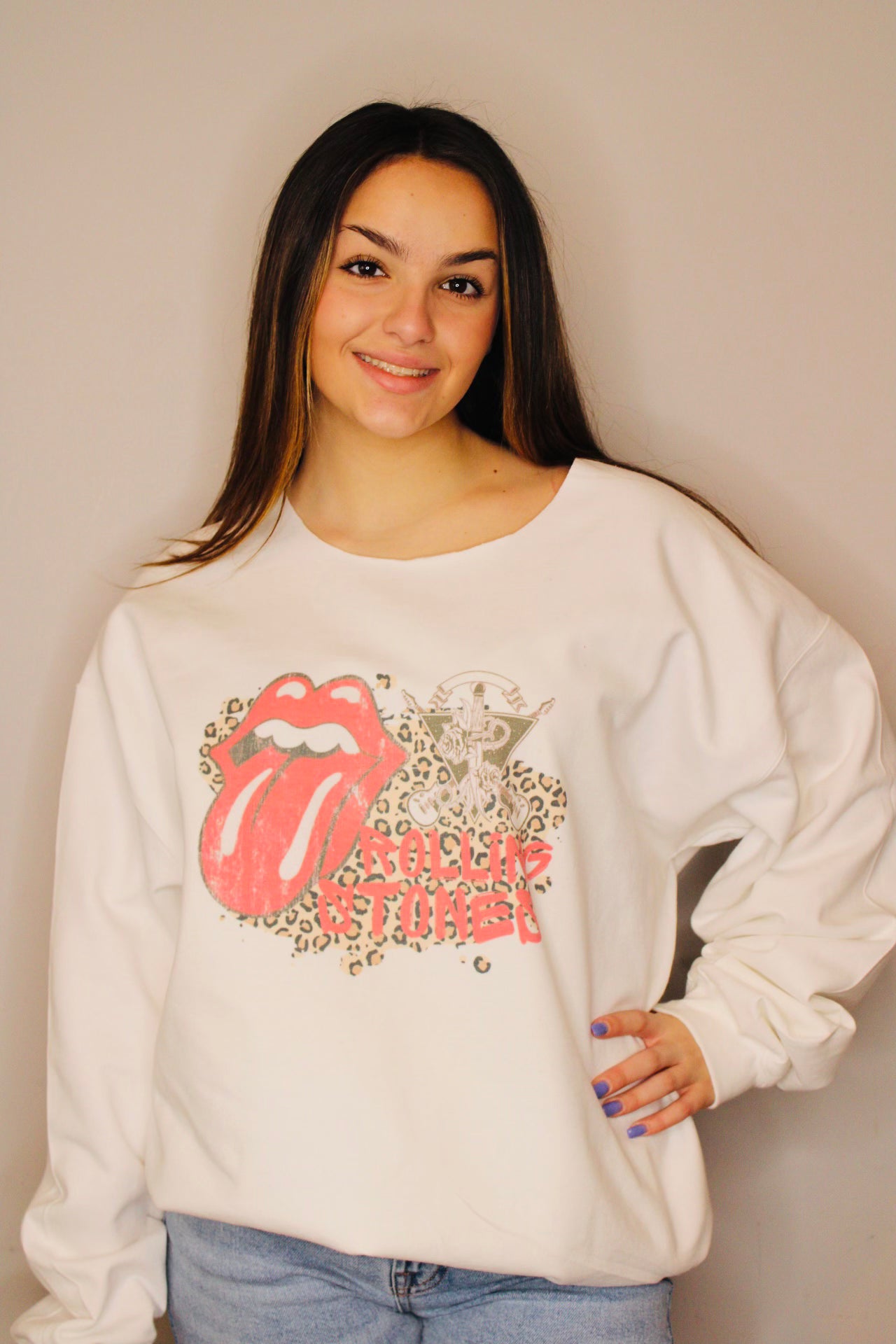 Rolling Stones Crew Neck Beige