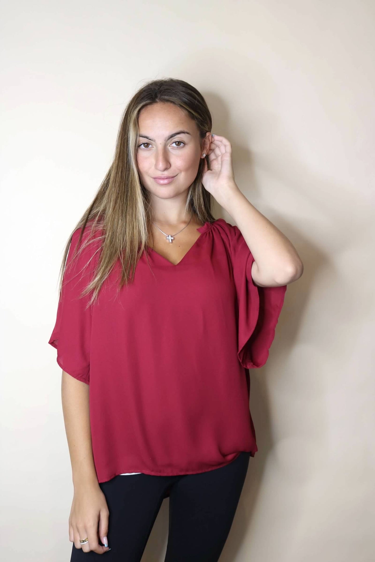 V-Neck Blouse in 4 Colors