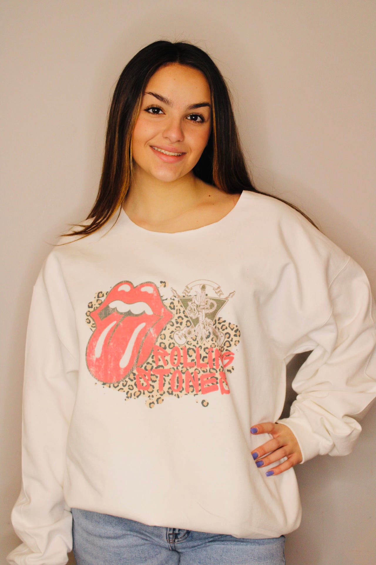 Rolling Stones Crew Neck Beige