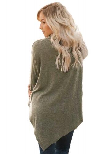 Soft Faux Poncho High Neck Sweater