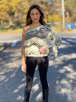 Off the Shoulder Pattern Sweater